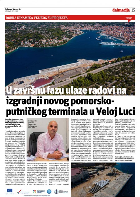 U završnu fazu ulaze radovi na izgradnji novog pomorsko-putničkog terminala u Veloj Luci